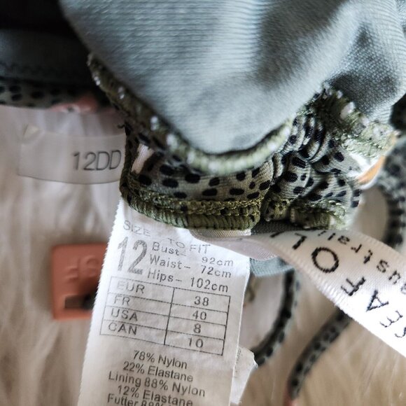 Seafolly Balinese Retreat Maillot One Piece Olive Leaf size USA 8 AU 12DD - Picture 5 of 16